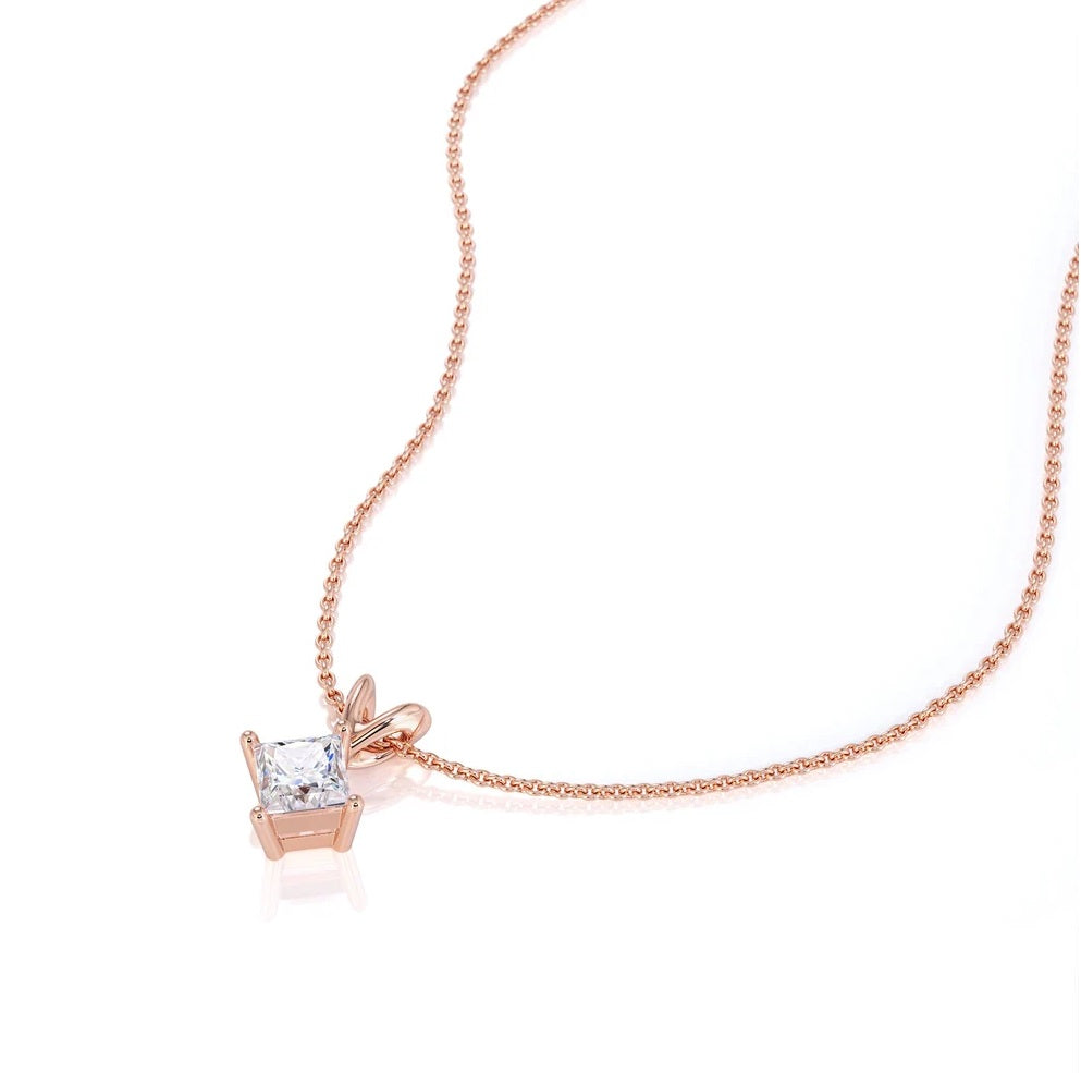 1/4 Ct Princess Cut Pendant Necklace | Carbon Atelier – carbon-atelier